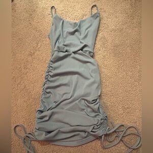 SHEIN Blue Ruched Bodycon Mini Dress